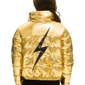 Aviator Nation Bolt Luxe Apres Gold Puffer